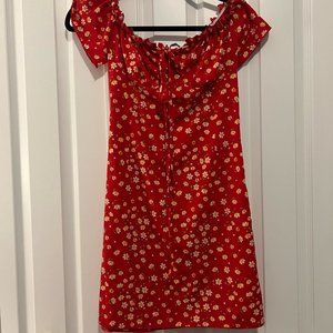 Shein Red Floral Dress Size Medium